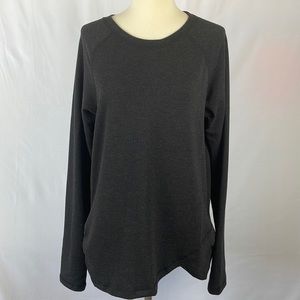 Danskin Soft Dark Charcoal Sweatshirt with Asymmetrical Hem - Size Small